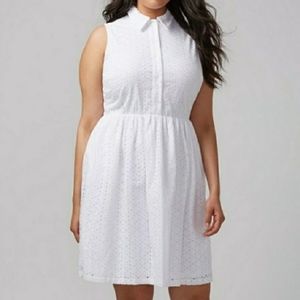 White eyelet dress with pockets
